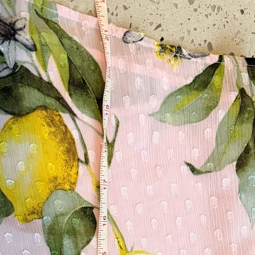 Joie Pink Blouse Lemon Print xs - Picture 5 of 7